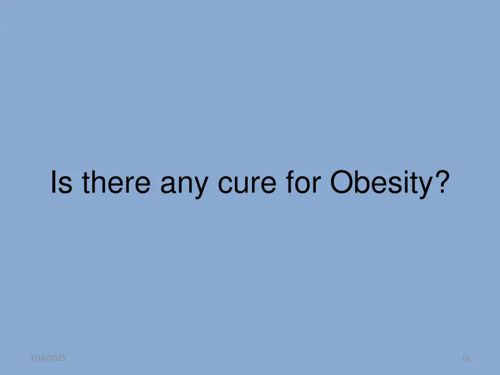 is there any cure for obesity