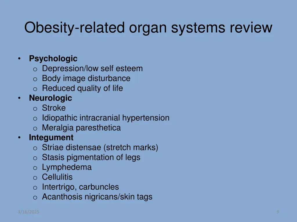 obesity related organ systems review 2