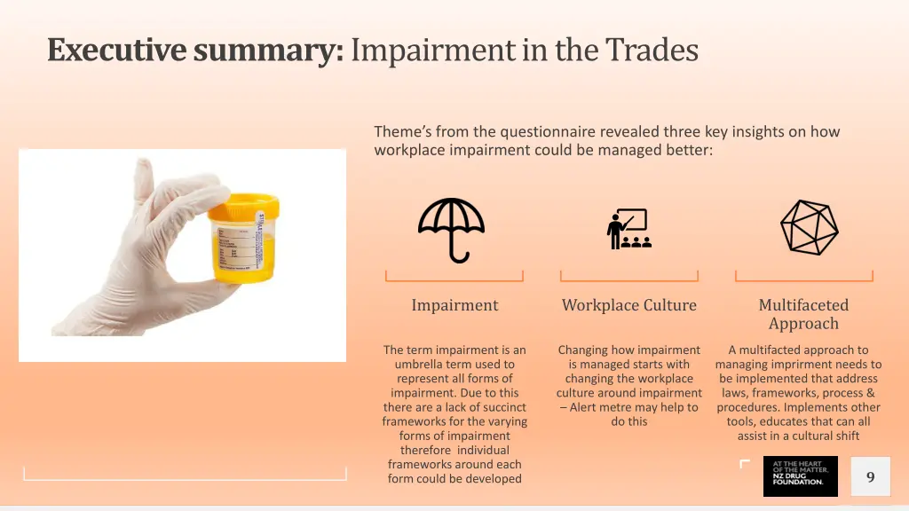 executive summary impairment in the trades