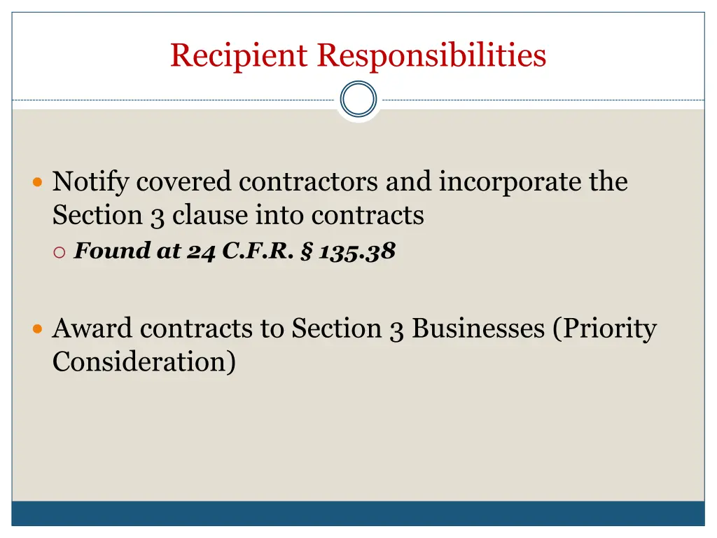 recipient responsibilities