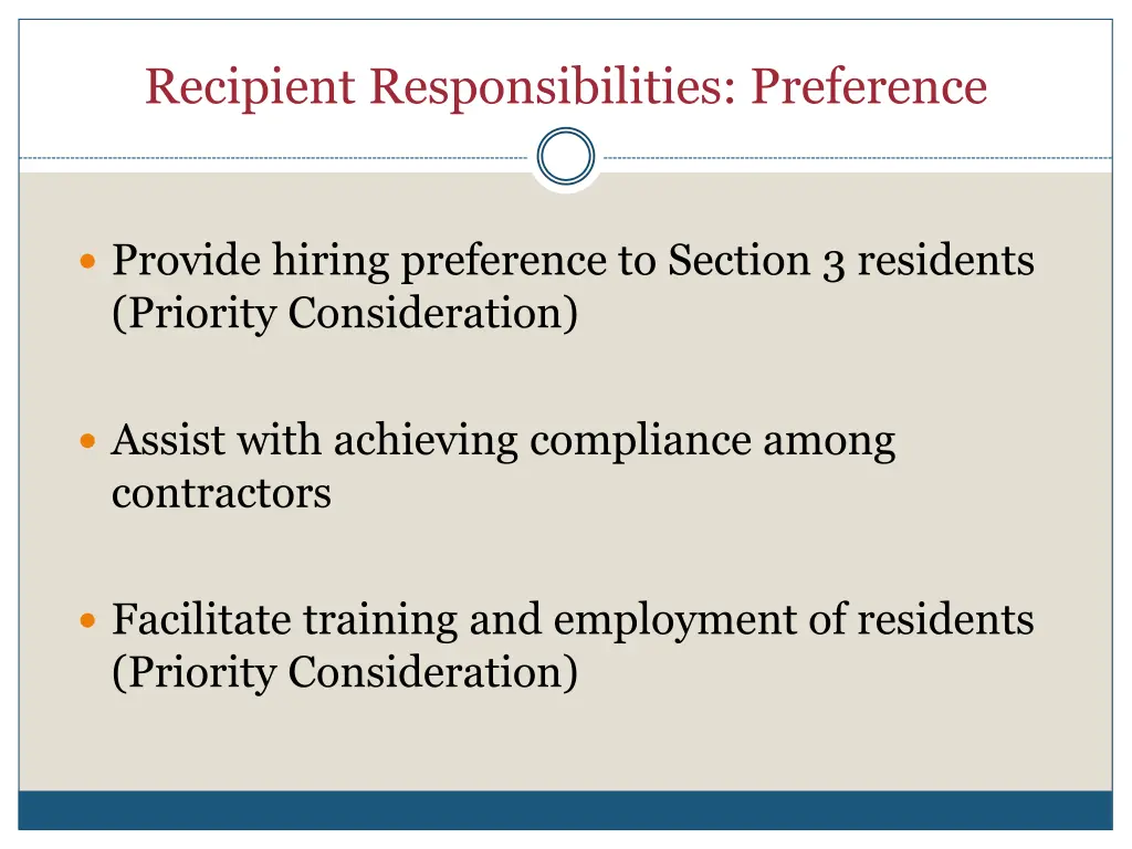 recipient responsibilities preference