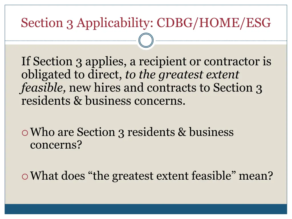 section 3 applicability cdbg home esg