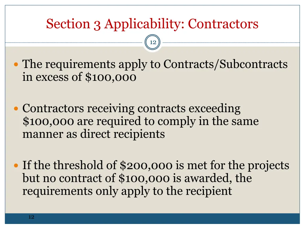 section 3 applicability contractors