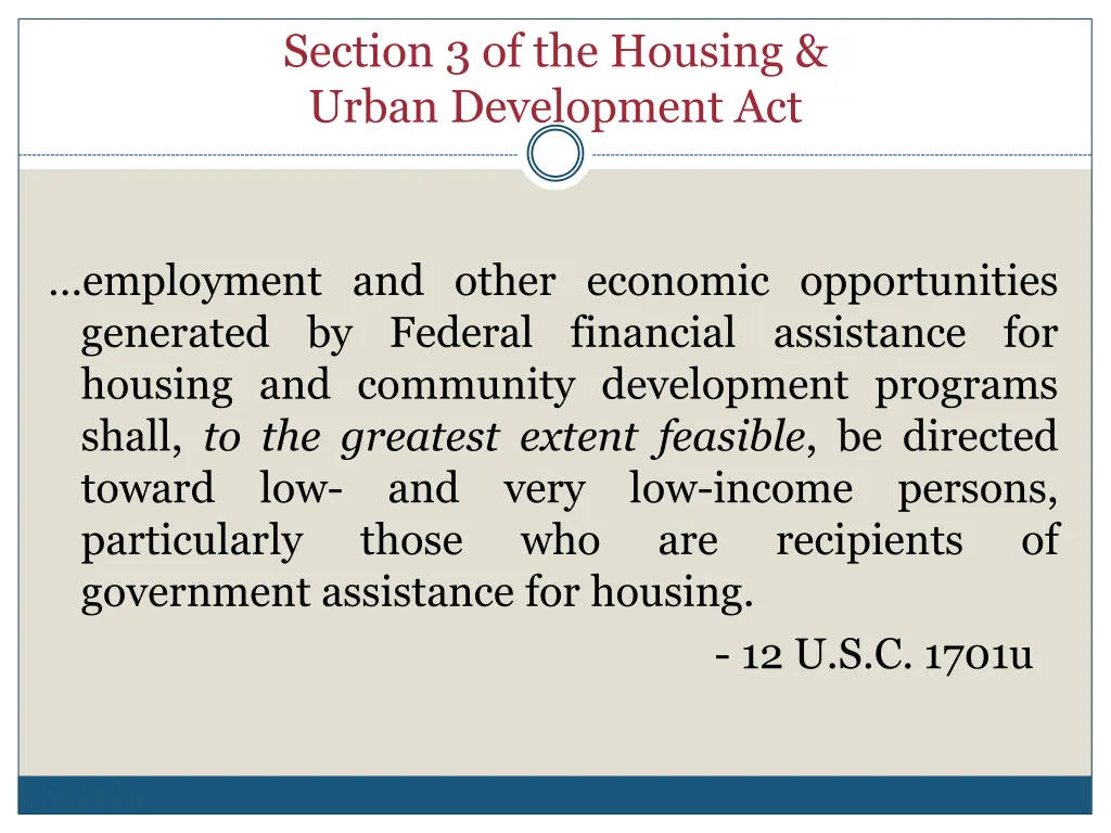section 3 of the housing urban development act
