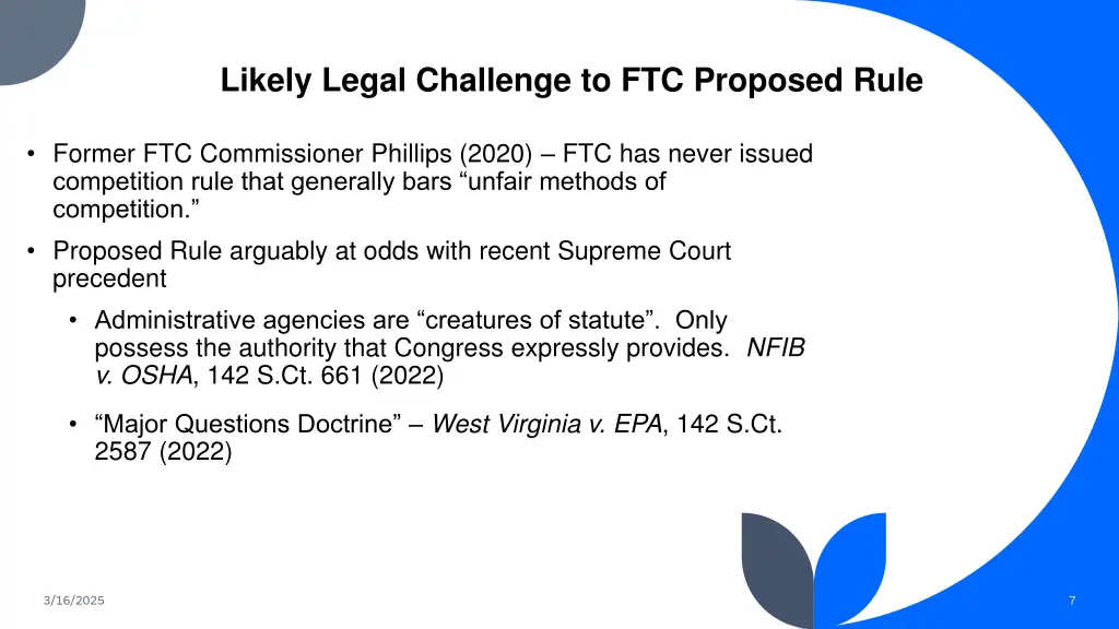 likely legal challenge to ftc proposed rule