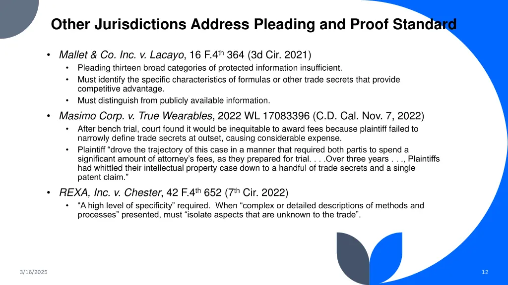other jurisdictions address pleading and proof