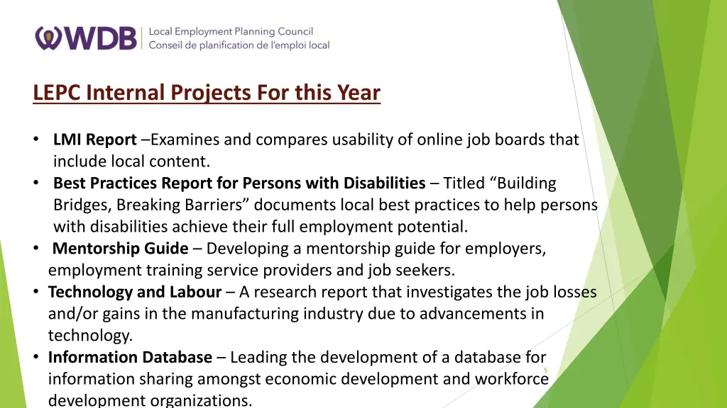 lepc internal projects for this year