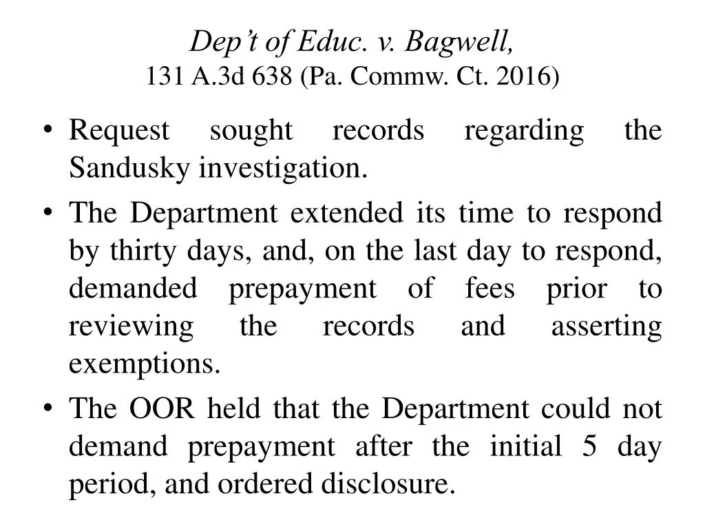 dep t of educ v bagwell 131 a 3d 638 pa commw