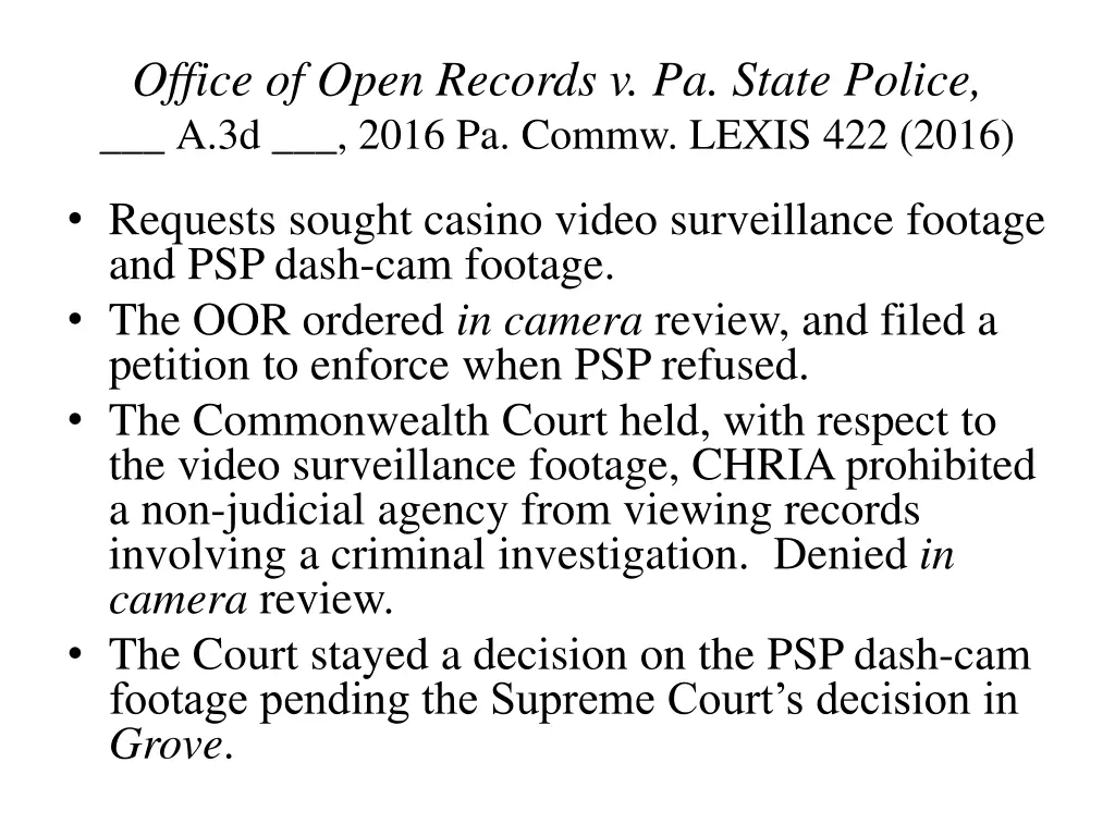 office of open records v pa state police