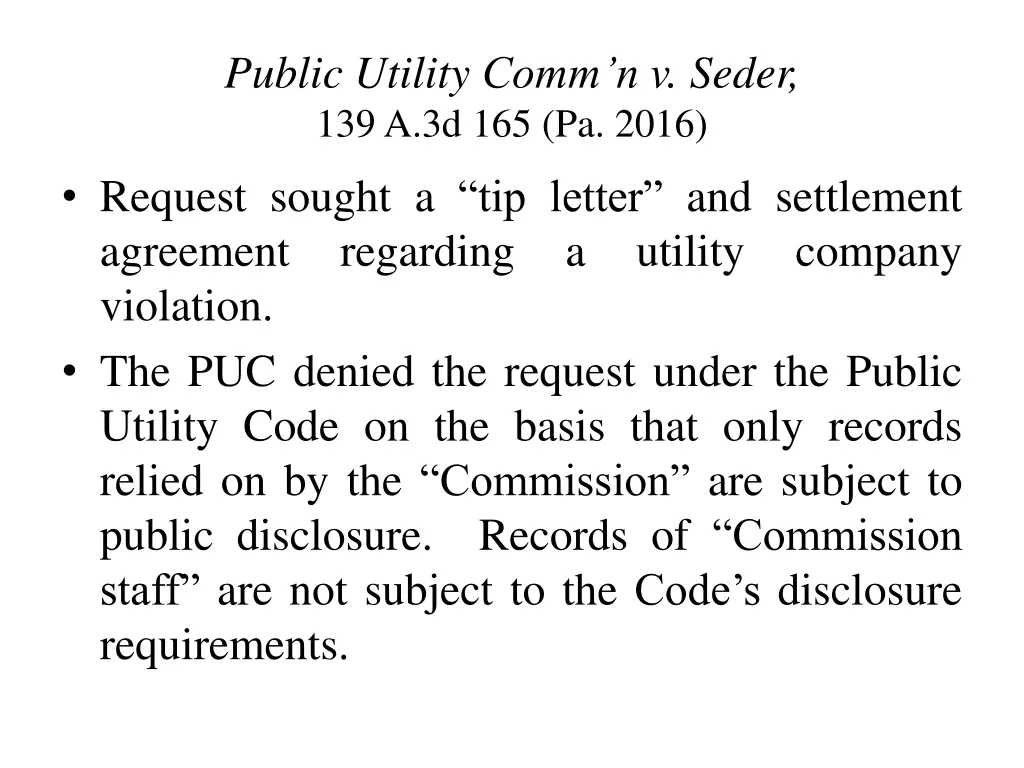 public utility comm n v seder 139 a 3d 165 pa 2016