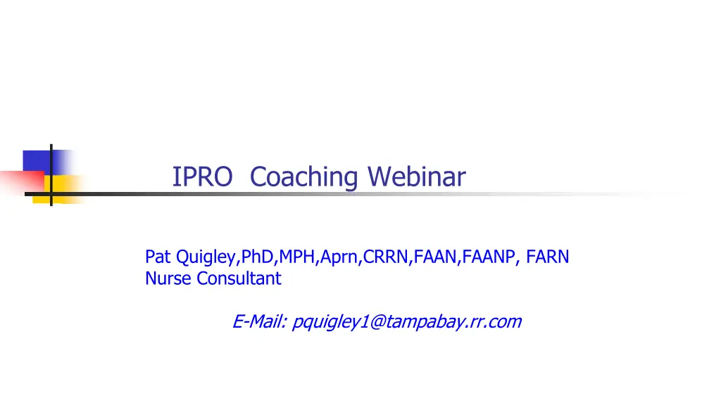 ipro coaching webinar