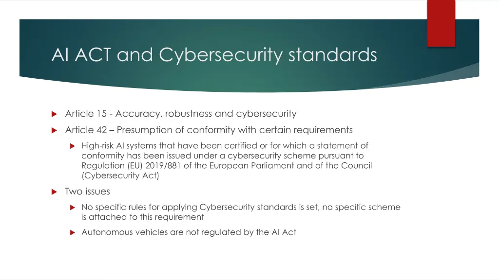 ai act and cybersecurity standards