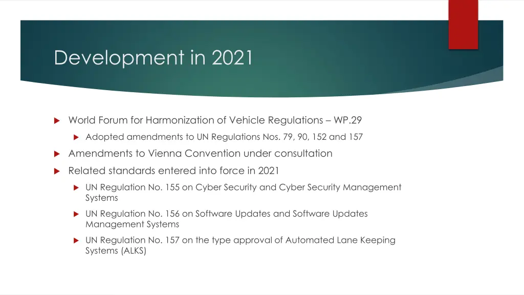 development in 2021