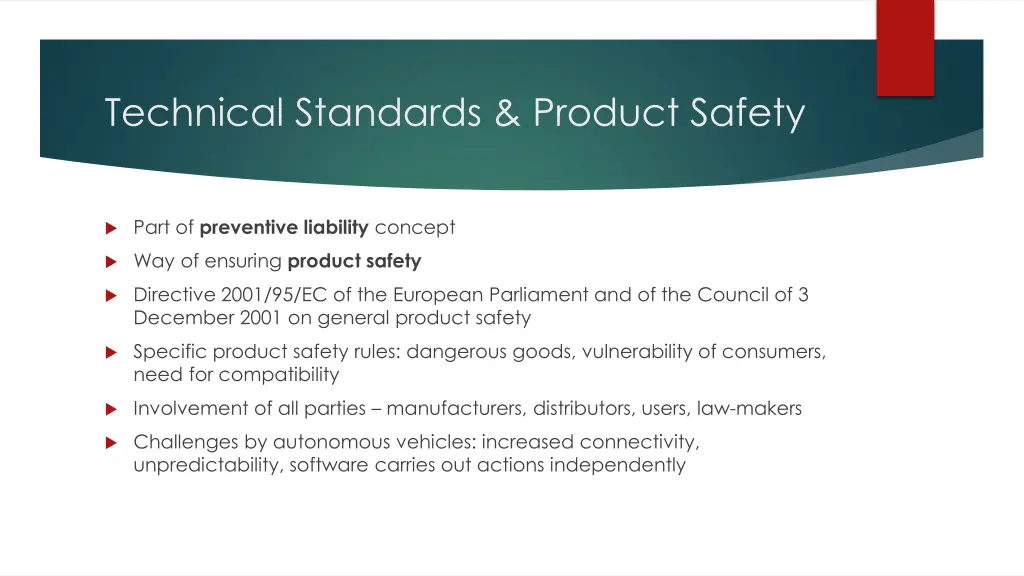 technical standards product safety