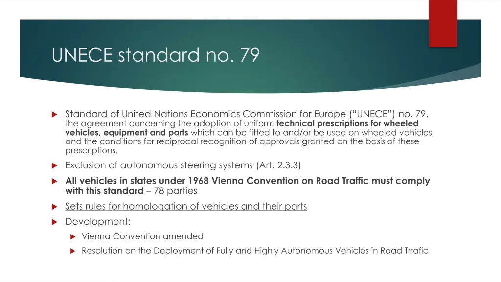 unece standard no 79