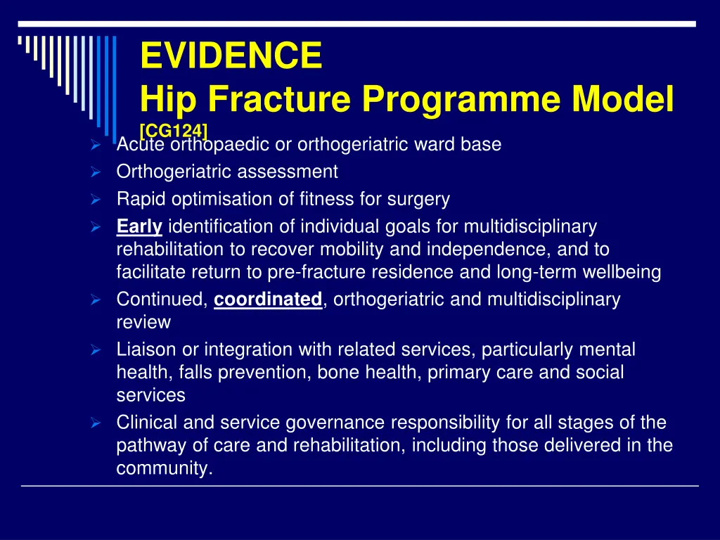 evidence hip fracture programme model cg124 acute
