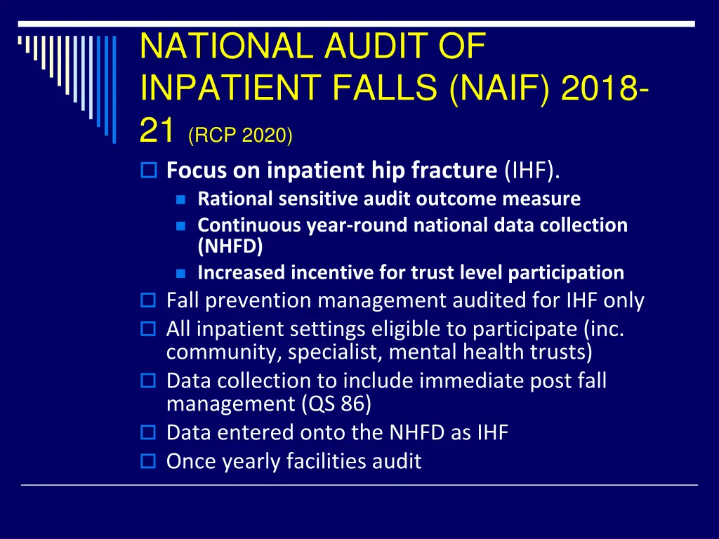national audit of inpatient falls naif 2018