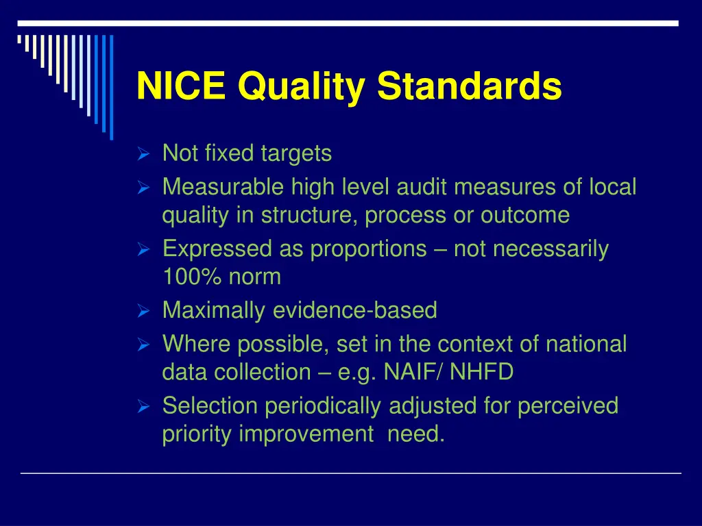 nice quality standards