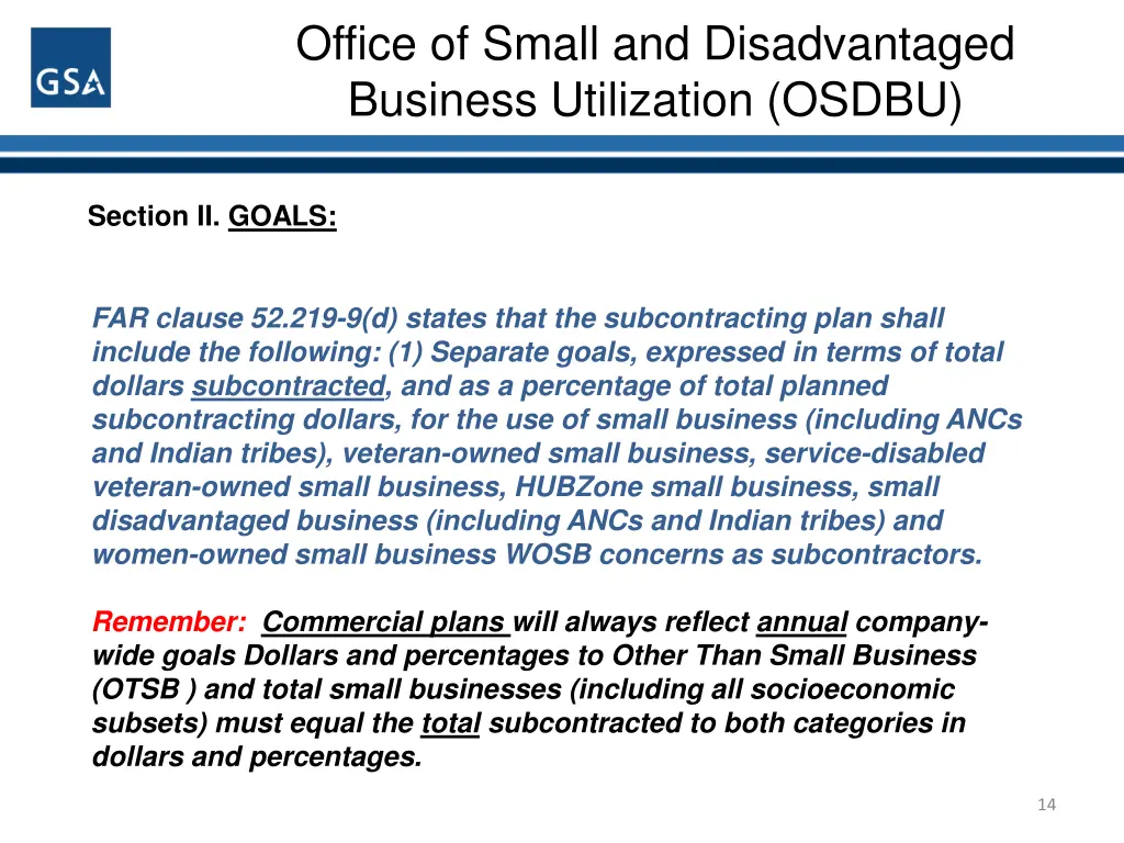 office of small and disadvantaged business 12