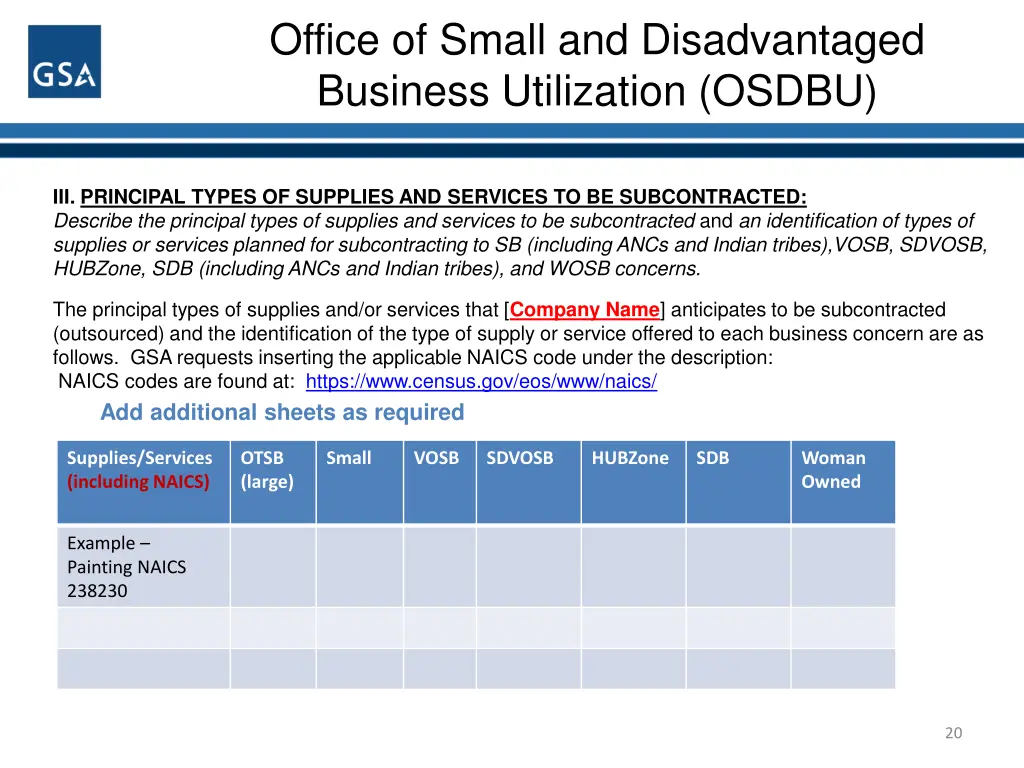 office of small and disadvantaged business 18