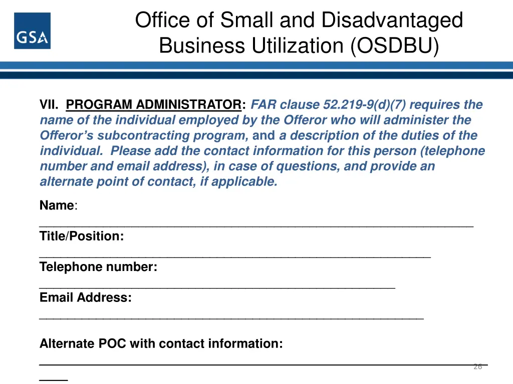 office of small and disadvantaged business 24