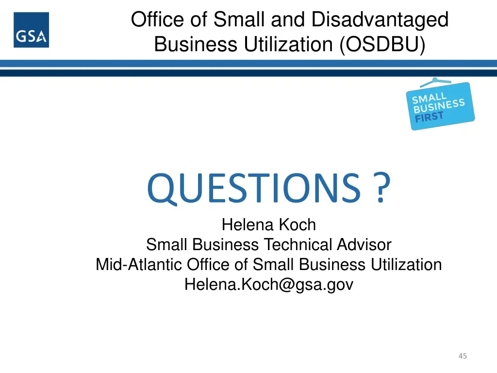 office of small and disadvantaged business 43