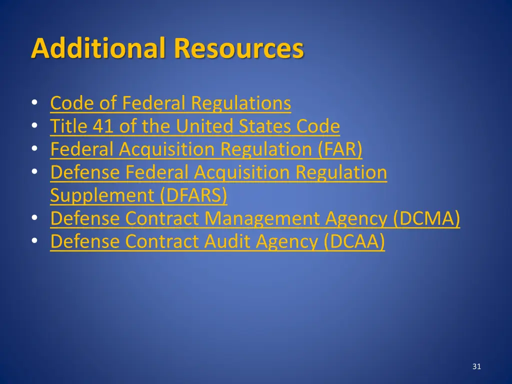 additional resources