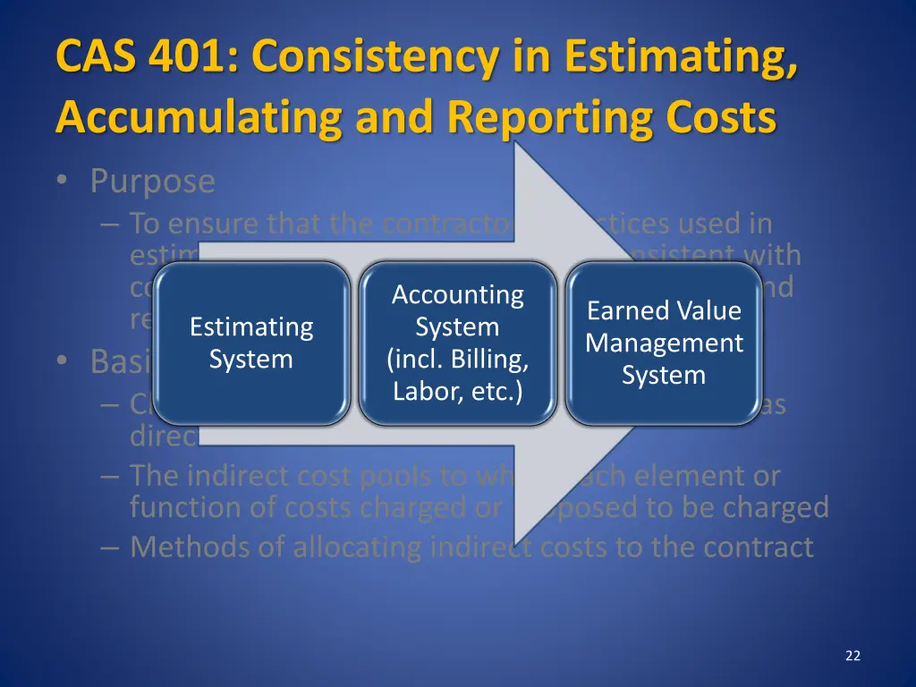 cas 401 consistency in estimating accumulating 1