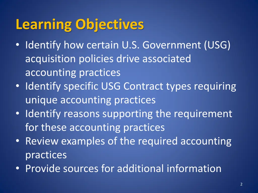 learning objectives identify how certain