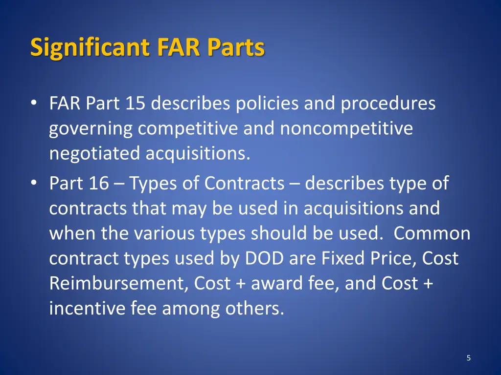significant far parts 1