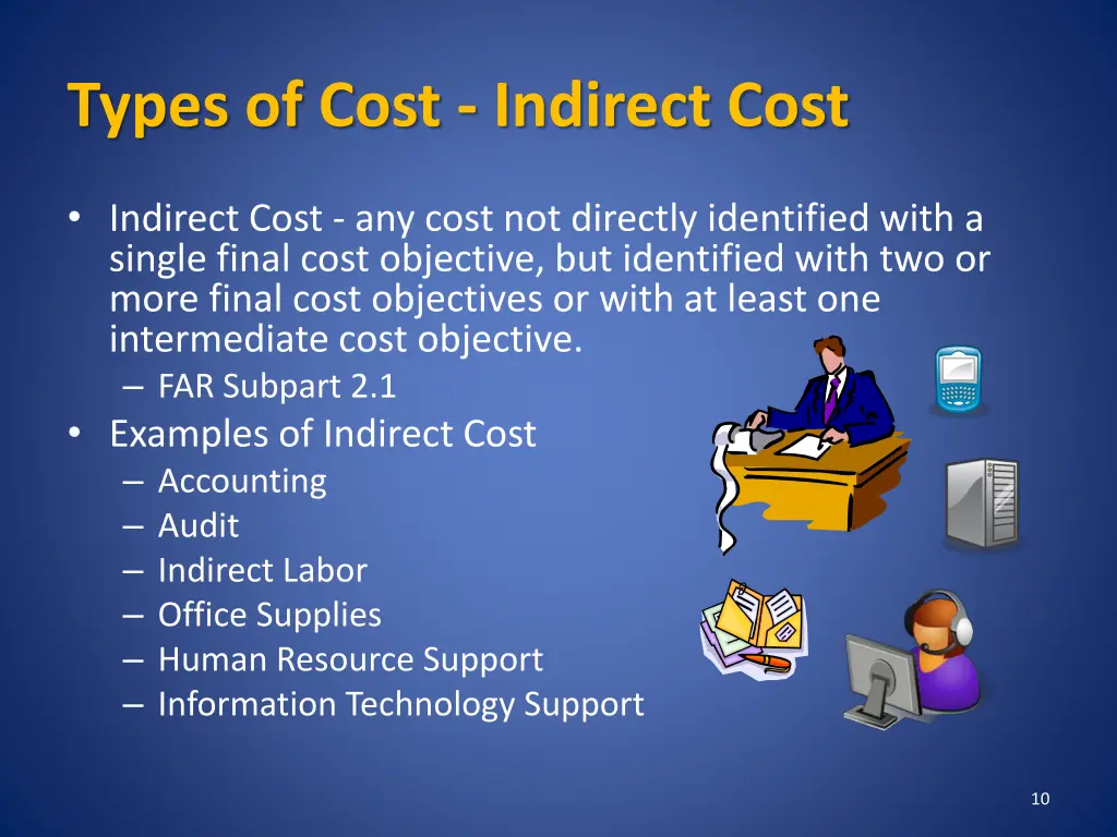 types of cost indirect cost