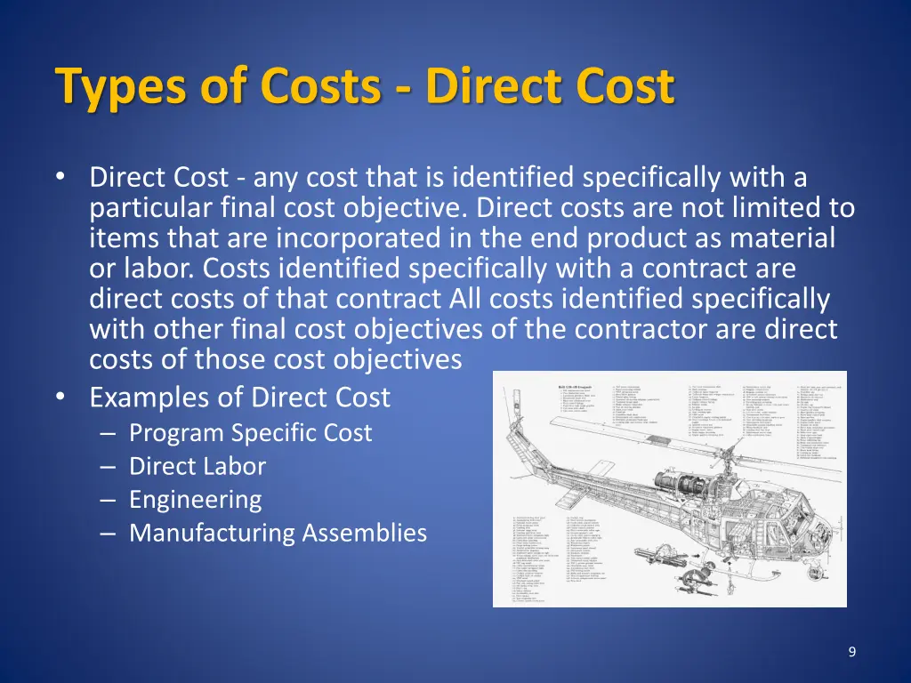 types of costs direct cost