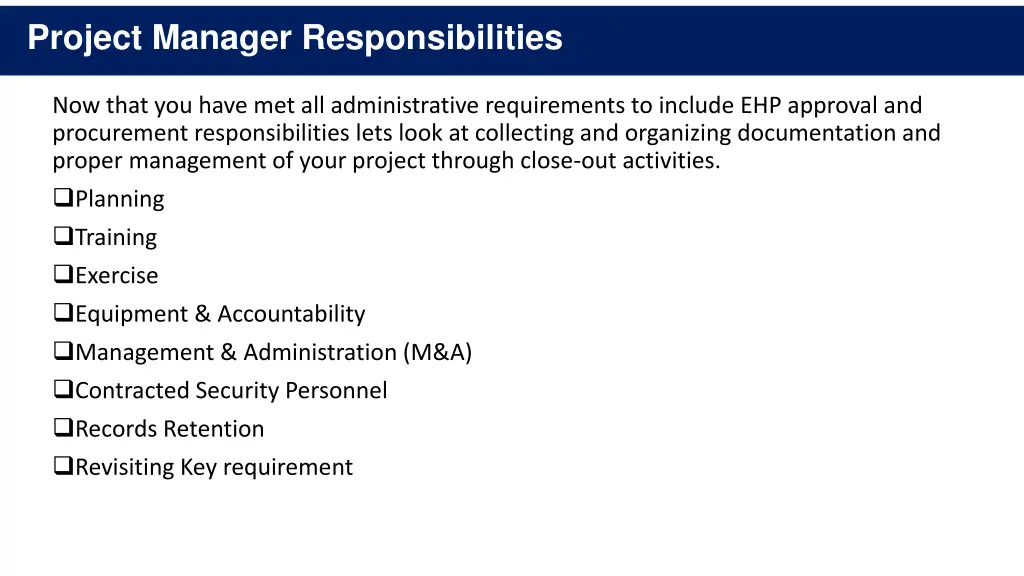 project manager responsibilities