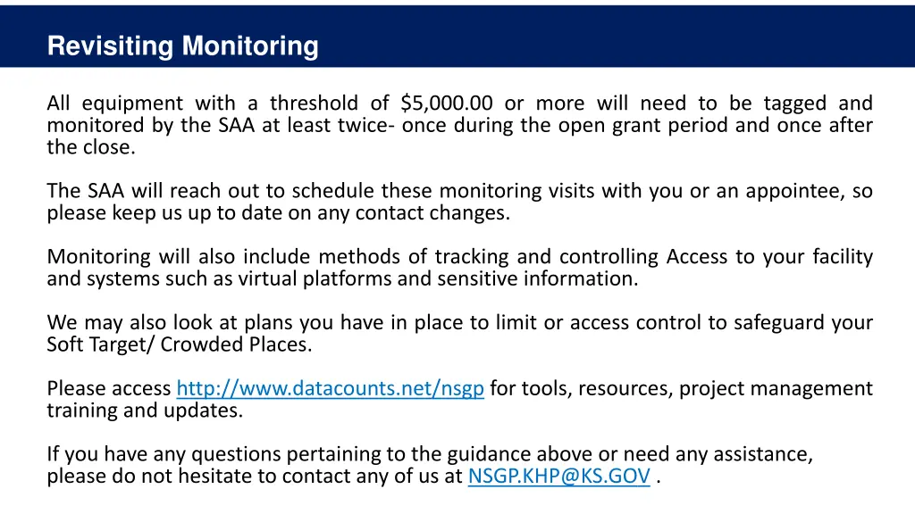 revisiting monitoring