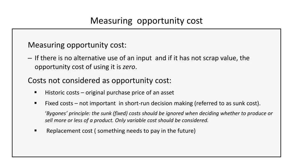 measuring opportunity cost 1