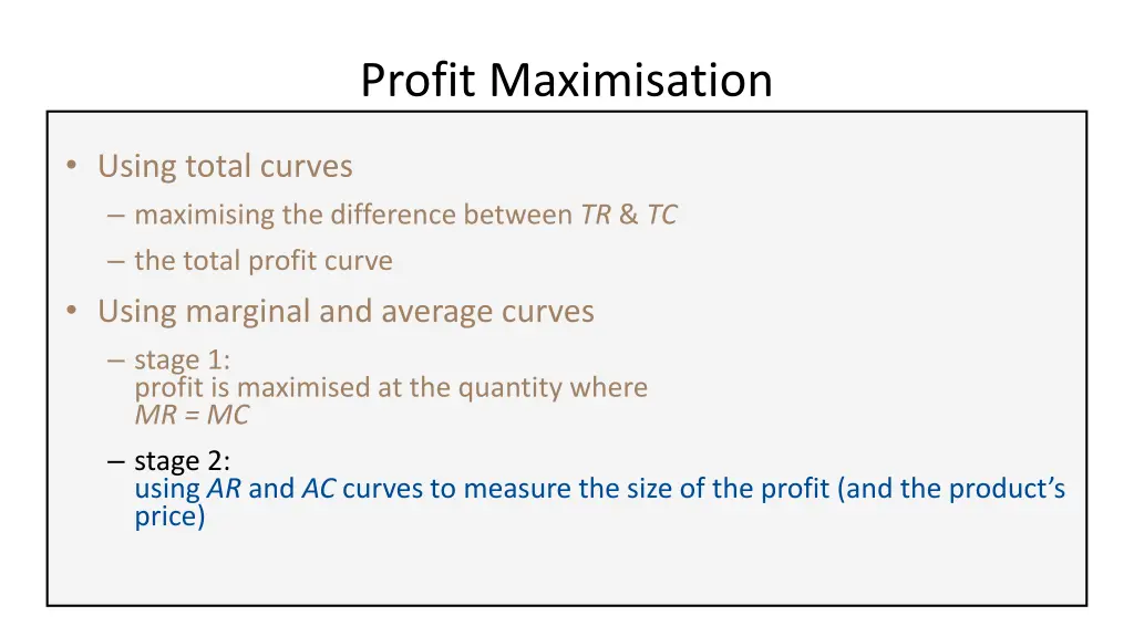 profit maximisation 1