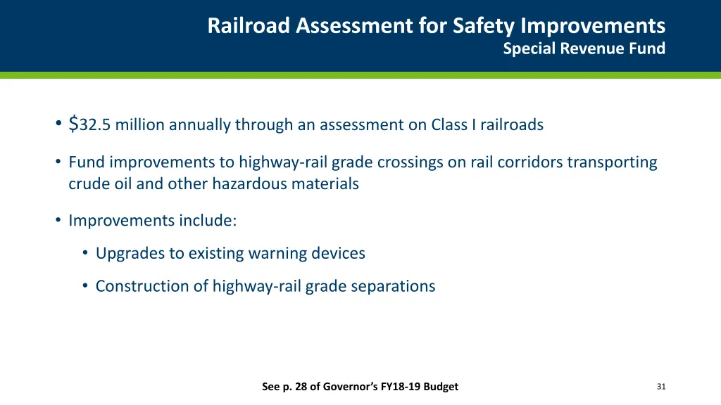 railroad assessment for safety improvements