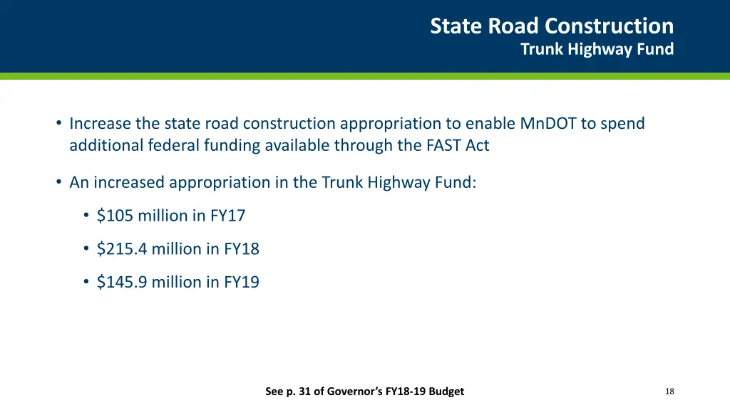 state road construction trunk highway fund