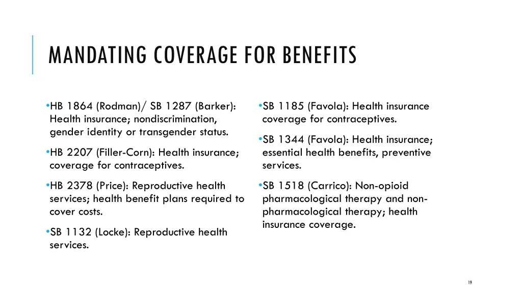 mandating coverage for benefits