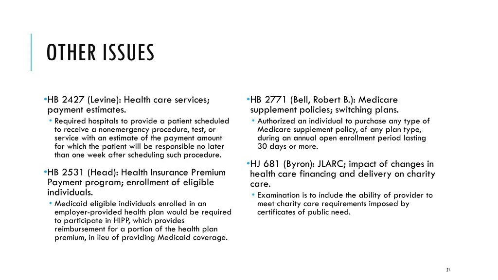 other issues
