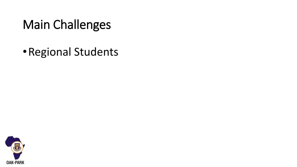 main main challenges challenges