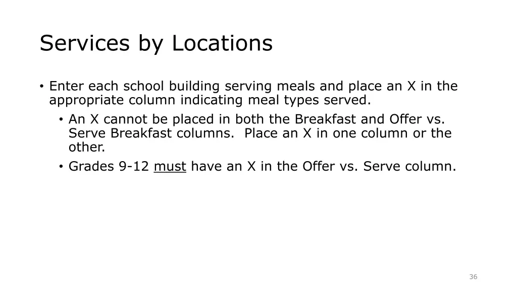 services by locations