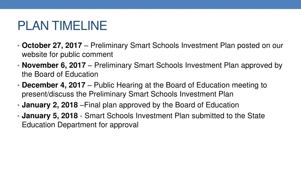 plan timeline