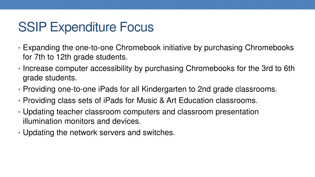 ssip expenditure focus