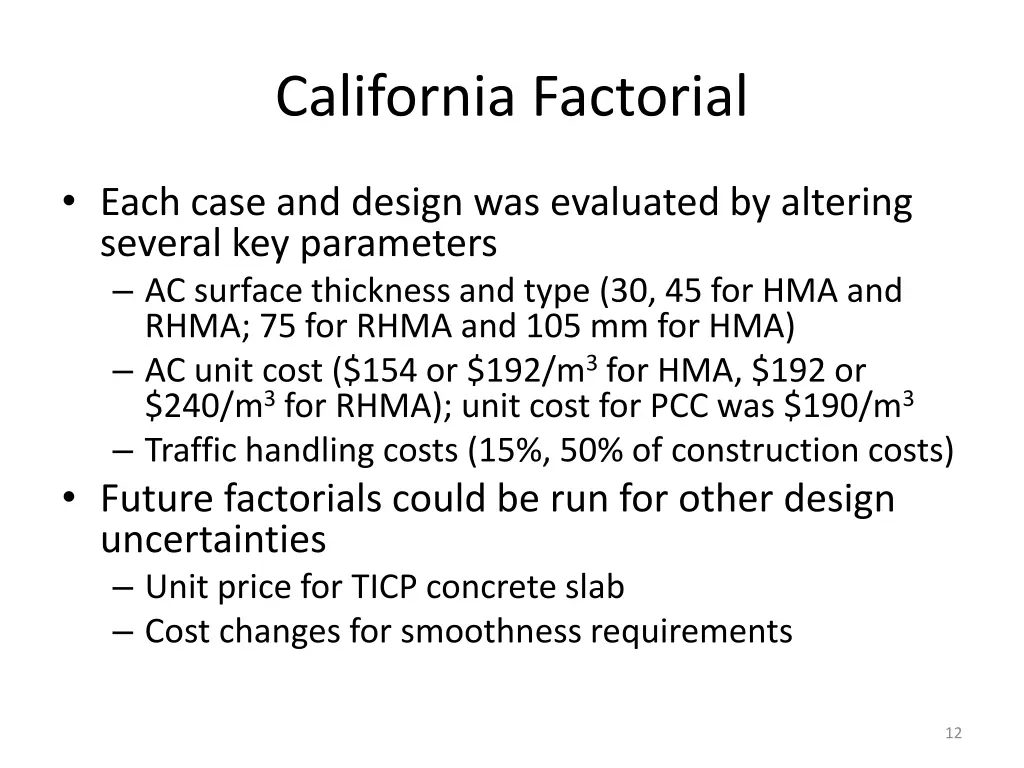 california factorial