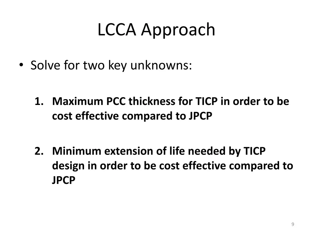 lcca approach