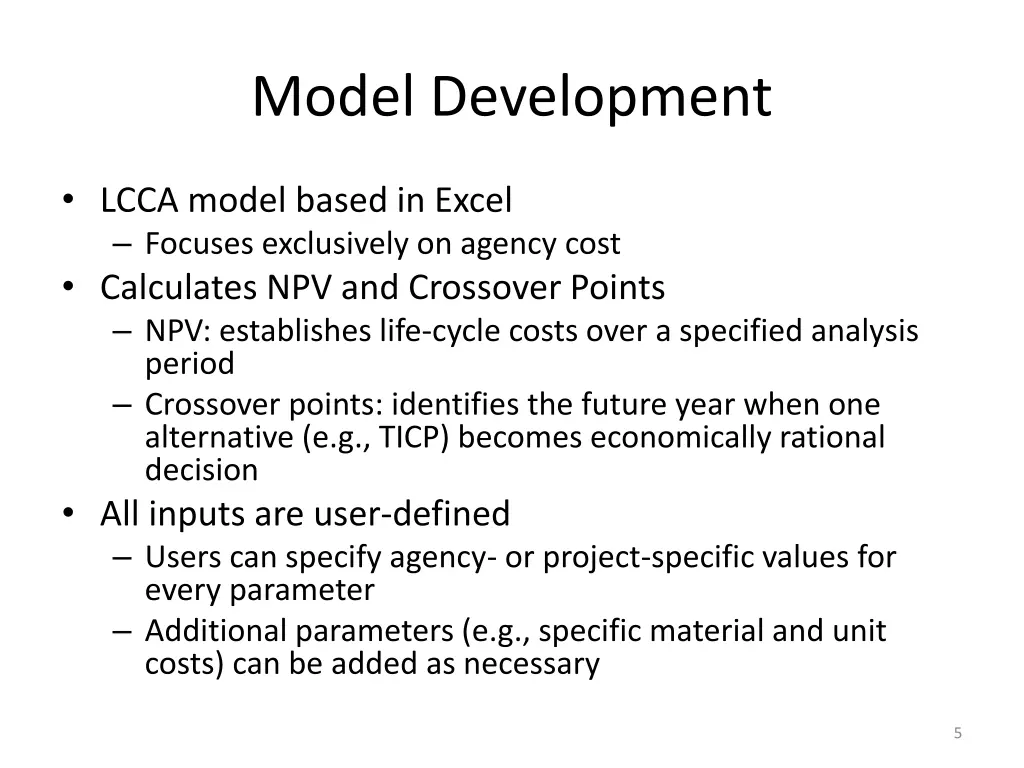 model development