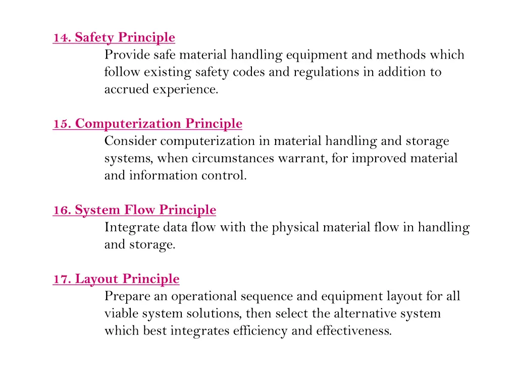 14 safety principle provide safe material