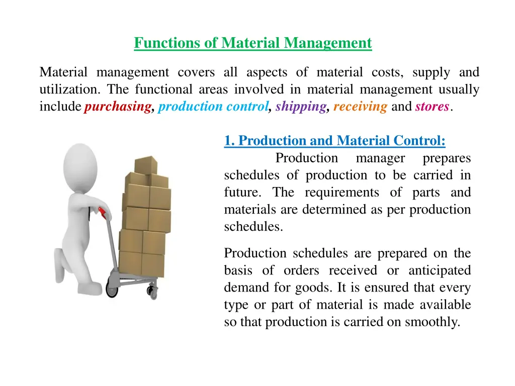 functions of material management