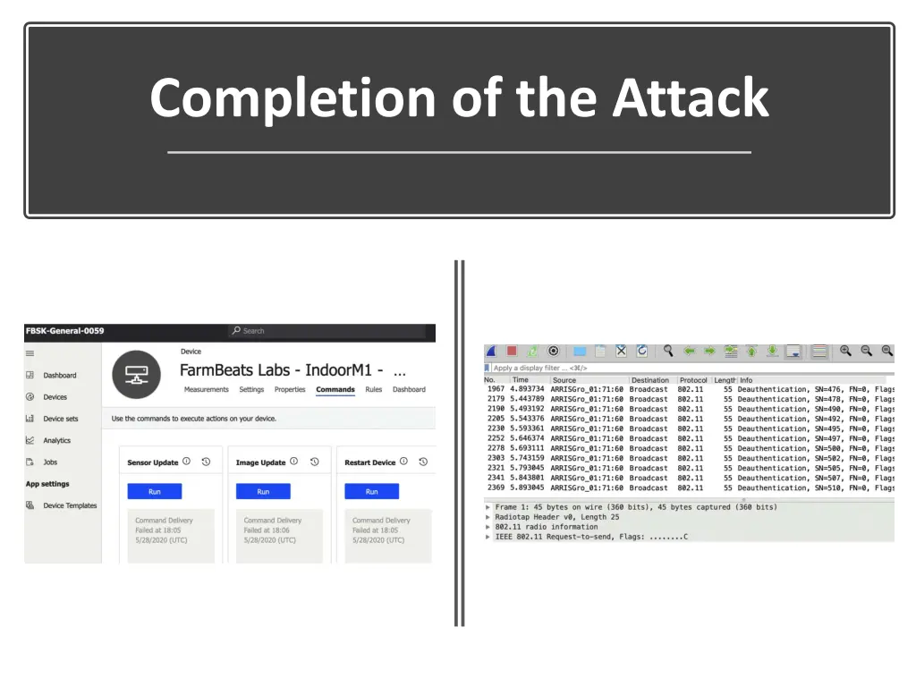 completion of the attack